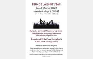 Samedi 25 Juin 2022 : Feux de la Saint Jean